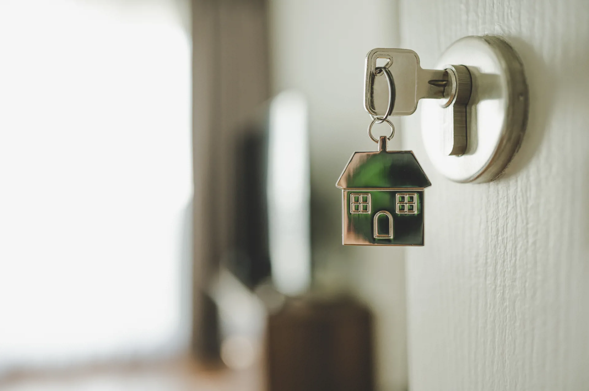 house key in door lock
