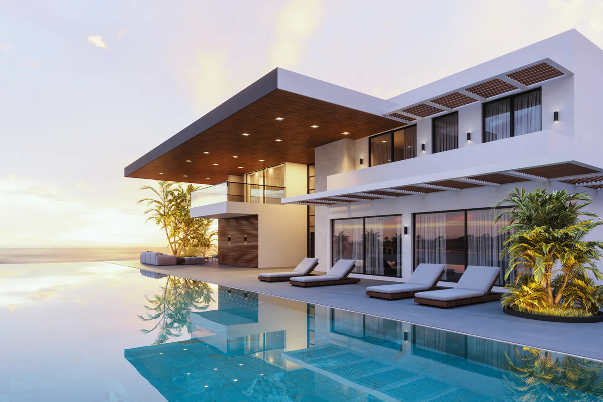Luxury tropical pool villa