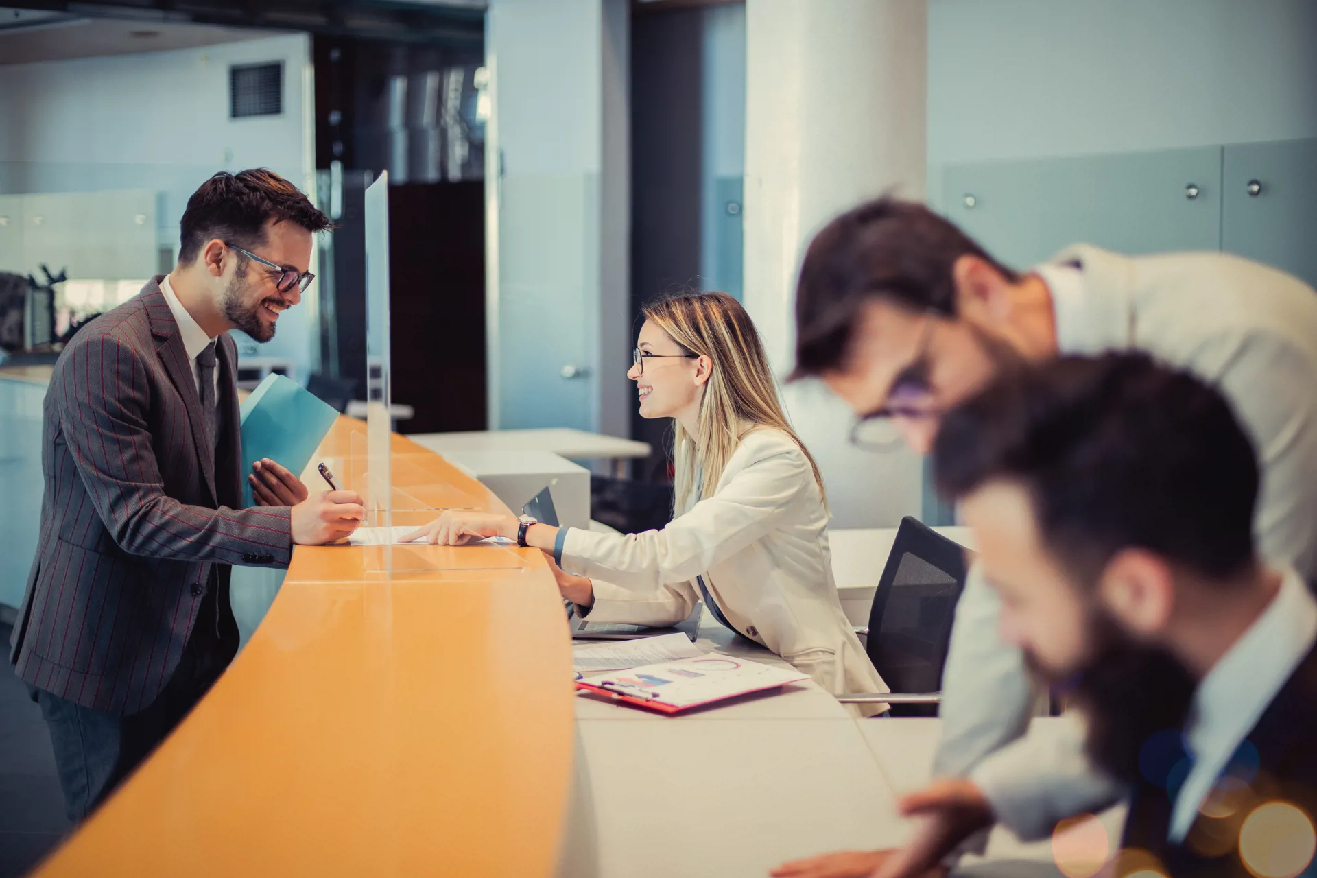 Business team in meeting at table