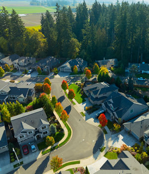 residential neighborhood of single family homes.